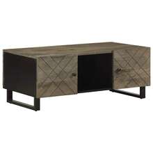 vidaXL Mesa baja negra 100x54x40 cm madera maciza de manguier - Negro - Ver 2