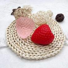 1个红色草莓造型挤压玩具，柔软硅胶质感，高品质手工制作减压指尖玩具，DIY放松挤压玩具 - 彩色 - 查看 5