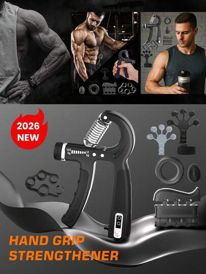 2024 New 5-Piece Set: Finger Resistance Bands & Grip Strength Trainer & Rubber Massage Ball & Rubber Grip Strengthener & Finger Exerciser, Suitable For Guitar Players, Pianists, Climbers, Anglers, Comes With Storage Bag For Easy Carrying