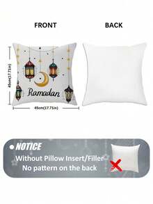 1/2/4件装斋月月亮星星抱枕套，不含枕芯，适合作为开斋节礼物，也可用于装饰门廊、露台、沙发、客厅等户外场所。 - 彩色 - 查看 9