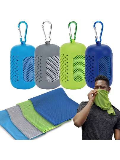 This Summer Cooling Towel Is Made Of Soft, Breathable And Highly Absorbent Microfiber Material, Featuring A Geometric Pattern Design. It Comes With A Silicone Storage Bag And A Hanging Hook, Making It Perfect For Sports, Fitness, Outdoor Activities, Travel And Running. It Also Makes An Ideal Gift For Father's Day, Mother's Day, Valentine's Day, Back-To-School Season, Or For Fitness Enthusiasts.