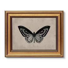 VIYYIEA Vintage Gold Framed Wall Art For Living Room, Black Butterfly Canvas Prints Home Decor, Halloween Gothic Painting Picture, Bedroom Wall Decor Gifts For Friends Or Family -(10L X 8W) - [亞歷山大鳥翼龍] - 查看 1