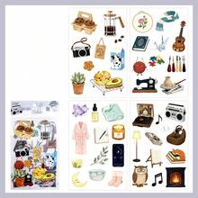 4pcs Time Scene Stickers, Suitable For Gifts, Office, Home, Marking, Labels, Classrooms, Entertainment Toys, Student Journals, Creative Retro Decoration Stickers - Multicolor - View 15