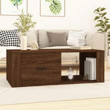 vidaXL Tavolo basso Chêne marrone 100x50,5x35 cm Bois d'ingénierie - Castano - Visualizzare 2