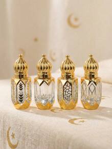 Cirelle 6ml 便携式奢华玻璃香水瓶，适用于包装精油、香水、眼霜、唇彩、旅行、节日、派对、生日、情人节礼物 - 金色 - 查看 8