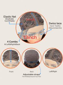 18 Inch Ombre Brown Synthetic 13X4X1 T-Part Lace Wig Loose Wave For Party Roleplay Masquerade Balls Shiny Adjustable Breathable Lace Cap Cost - Effective Glam Wig For Women Beginner Friendly Wigs For Daily Party Use Natural And Beautiful