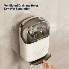 No-Drill Chopstick Holder Wall-Mounted Kitchen Draining Dust-Proof Storage Rack ( Easy To Clean)