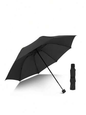 1把反向折叠手动伞，高密度抗撕裂面料，纯色旅行伞，8根伞骨两用伞，遮阳，防紫外线，防水，简约商务伞，男女通用，单人摄影伞，雨天送礼及广告宣传的理想之选（注意：不适用于强风暴），返校用品