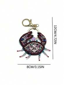 Dije de bolso con forma de estrella de mar, concha, tortuga marina, concha de langosta, accesorio de moda y lindo, totalmente decorado con rhinestones, accesorio para bolso/coche, adecuado para mujeres, con cuentas, incrustado con rhinestones, joyería de arte de uñas hecha a mano - Multicolor - Ver 9