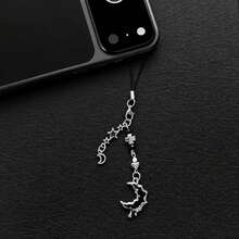 Hàng mới về: Dây đeo điện thoại cao cấp phong cách Ins, thiết kế độc đáo, màu tối grunge Y2K, làm thủ công bằng kim loại, đính hạt hình thánh giá và trái tim, nhỏ giọt dầu, hình nguyệt thực đen, ngôi sao mặt trăng, thiết kế dễ thương. Có thể dùng làm mặt dây chuyền điện thoại, phụ kiện túi xách, phụ kiện ốp tai nghe, móc khóa. - màu đen - Xem 6