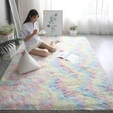 Alfombra esponjosa, ideal para dormitorio de niñas y sala de estar, extra suave y peluda, antideslizante, de color liso, ideal para decoración del hogar.Alfombras modernas ultra suaves para el hogar, alfombra de felpa, decoración del suelo - Multicolor - Ver 3