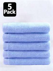 5条/10条装 25x25厘米 薄款纯色吸水棉质酒店/厨房毛巾，多用途手巾