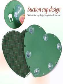 1 Heart-Shaped Flower Clay Block With Suction Cup, Wet Flower Clay Cage, Suitable For Valentine's Day Decoration, Artificial Flower Decoration, Wedding Decoration, Simulated Flower Clay, Home Decoration Flower Supplies, Can Be Used For Wedding Car Decoration, Party Table Center Decoration, Floral Design - Multicolor - View 11