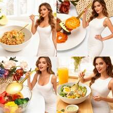 6-Piece Stainless Steel Gold-Plated Kitchen Utensil Set, Korean-Style Design, Multi-Functional For Cooking, Serving And Draining, Perfect Gift For Family Gatherings And Christmas. - 6 Gold - View 3