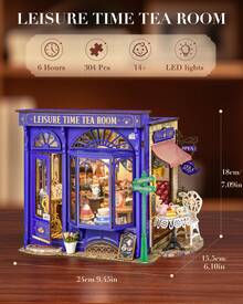 Rolife DIY Mini House - 3D Puzzle Toy Building Set, With LED Lights, Adult DIY Assembly Set, Creative Gift, Suitable For Boys And Girls - Leisure Tea Room - View 7