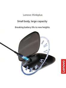 Lenovo TW70 Clip-On Bluetooth Earphones: In-Ear Design, Panoramic Sound, Long Battery Life, Comfortable Fit, Suitable For Extended Use, Convenient Touch Controls, Black. - Black - View 2