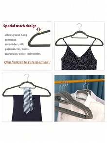 20pcs Velvet Hangers, Space Saving Non-Slip Clothes Hangers With Swivel Hook, Heavy Duty Extra Thin Velvet Hangers With Notches For Shoulder, Space Saving