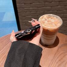 Swag Polka Dot Pattern Phone Case Compatible With  12, 13, 14, 15 Pro,  14 Plus,  15, 16 Pro Max,  17,  17 Pro,  17 Pro Max, And  17 Air. Made Of TPU Material, Anti-Slip And Drop-Proof, Stylish, Luxurious Feel, And Provides High Lens Protection. It's A Perfect Gift For Yourself, Family, Friends, Lovers, And Boyfriends. - 黑色 - 查看 5