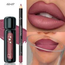 Pudaier 2pcs Waterproof Lip Liner Set, Natural Long-Lasting Makeup, Suitable For All Skin Tones, Available In Pink, Purple And Red Colors - 02+07 - View 8