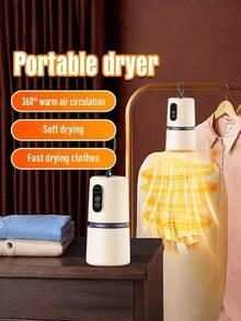 便携式小巧干衣机，多功能旅行干衣袋，快速烘干T恤和裤子，材质耐用，方便携带，适合公寓、宿舍、房车等场所使用 - 操作简单，附赠干衣袋，200瓦功率，情人节好礼