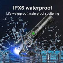 1000000LM Most Powerful Flashlights 5 Modes Type-C Rechargeable LED Torch Zoomable High Power LED Flashlight USB Tactical Lantern