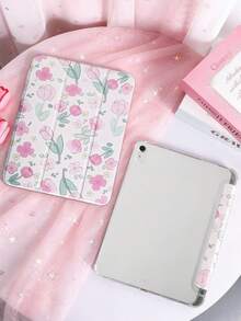 1 件装春季花卉彩绘平板电脑保护套，兼容 iPad 10/11/10.2/10.5/Air4/Air5/10.9/Pro11/Air 11 英寸 (M2)-2024/Pro 11 英寸 (M4)-2024/iPad Air 11 英寸 (M3) 2025/iPad (A16) 11 英寸第 11 代 2025、Mini 6/Mini 7/Air1/Air2/9.7、Tab A8 10.5 英寸 2022，包含笔槽、三折支架、磁吸式睡眠/唤醒功能，简约/创意/独特/可爱/小众设计（不含平板电脑） - 彩色 - 查看 4