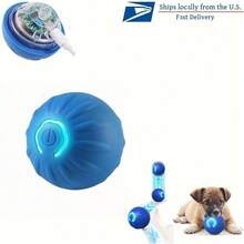 1Pcs Dog Ball, Interactive Dog Toys Dog Ball, [2025 Newly Upgraded] Durable Motion Activated Automatic Rolling Ball Toys, Self Moving Vibrating Smart Jumping Automatic Moving Bouncing And Rotating Balls For Pets, For Small/Medium, USB Rechargeable,Easy To Clean And Carry,Suitable For Both Indoor And Outdoor Use - 藍色花朵 - 查看 11