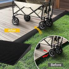 1pc 90cm/35.43in Car Door Threshold Ramp, Self-Adhesive Rubber Door Ramp, Wheelchair & Scooter Threshold Ramp, Adjustable & Cuttable Electric Wheelchair Ramp, Suitable For Doorway, Curb, Sweeper, E-Scooter, Bathroom