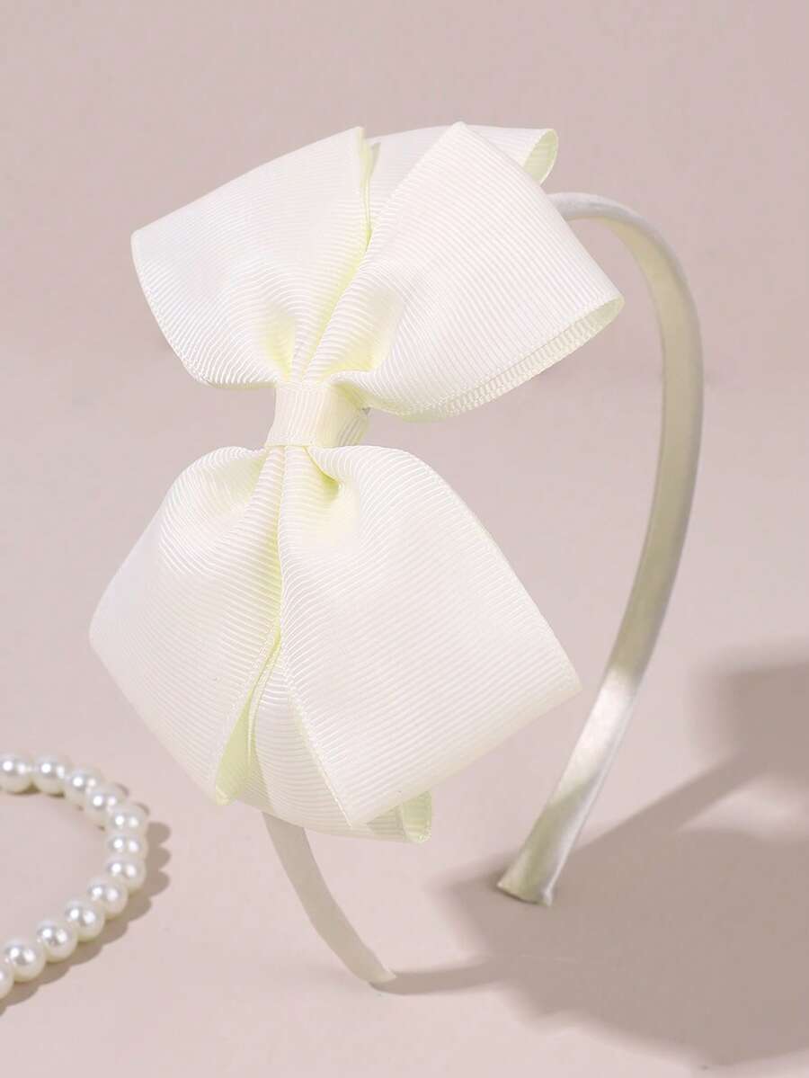 Toddler Girls Bow Decor Headband - Beige - View 1