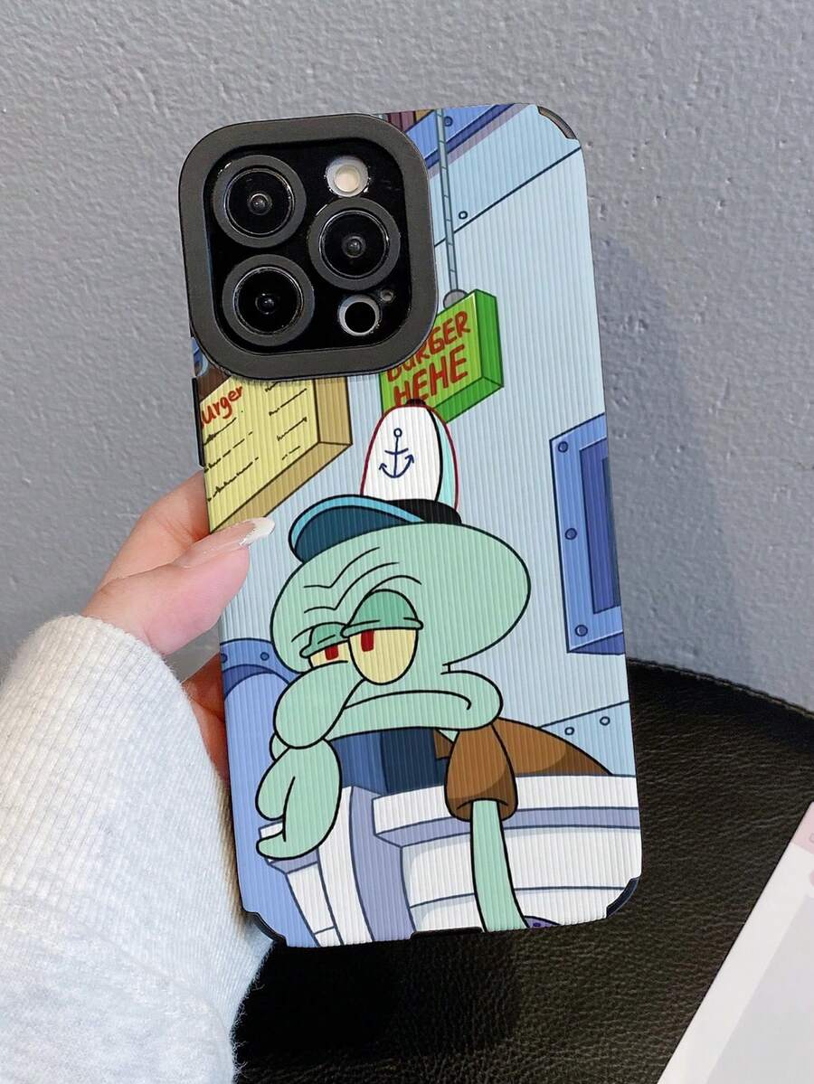SPONGEBOB 1pc Fashionable & Minimalist Octopus Striped Protective Phone Case, Suitable Compatible With Samsung/Apple 17/16/15/14/13/12/11 Pro Max/12 Pro/14 Plus And Other Models - Multicolor - View 1