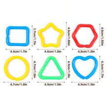Juguetes de rompecabezas de hebilla geométrica para bebés, juguetes de anillos entrelazados para niños, juguetes interactivos para padres e hijos - Colores mixtos - Ver 6