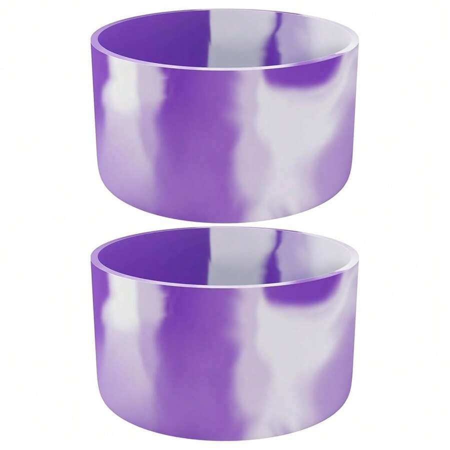 Silicone Bumper Boot For H2.0 40 Oz 30 Oz Tumbler With Handle & IceFlow 20oz 30oz, Protective Water Bottle Bottom Sleeve Cover, Tumbler Accessories (Mix- Purple White) - 混合紫白色 - 查看 1