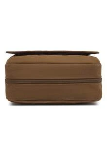 1个复古帆布单肩斜挎包，男士新款时尚便携户外邮差包，休闲旅行斜挎包，男女通用，底部可扩展拉链设计，可调节肩带 - 彩色 - 查看 10