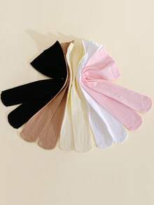 5pcs Girls Minimalist Versatile Soft High Elasticity Tights, Candy Colors & Neutral Shades Stirrup Leggings Suitable For Dance Performances