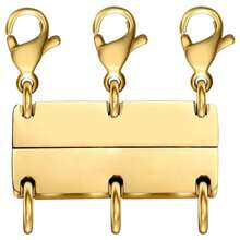 Necklace Layering Clasp - 3 Layers Magnetic Gold/silver, Ideal For Layered Necklace Separator And Necklace Extender - Gold - View 6