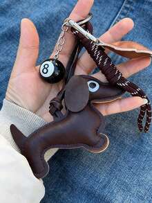 Yogodlns سلسلة مفاتيح بشكل كلب الدشهند بطراز INS، قلادة مع حبل ديكور، مناسبة للفتيات/النساء للارتداء للعمل/الدراسة، هدية صغيرة لها، تعزز جاذبيتك، تصميم ثنائي الوجه، هدايا للرجال، ضروريات السفر - متعدد الألوان - مشاهدة 8