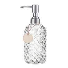 13Oz Glass Soap Dispenser With Rust Proof Pump, Refillable Kitchen Soap Dispenser For Dish Soap, Bathroom Soap Dispenser For Dispense Hand Soap, Lotion - Transparent - View 7