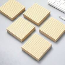 8 Pieces Of Grid-Patterned Sticky Notes/Memo Pads, Reusable Adhesive, Perfect For Office Reminders.
