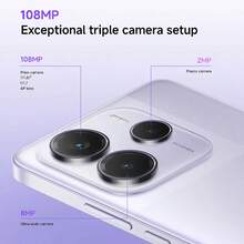 小米 Redmi Note 14 5G 全球版智能手机，支持 NFC、108MP AI 摄像头系统（带 OIS 光学防抖）、45W 超级快充、5110mAh 电池、联发科天玑 7025 Ultra 处理器、康宁第五代大猩猩玻璃、120Hz 刷新率 6.67 英寸 AMOLED 爱眼显示屏、IP64 防尘防水、最高支持 1TB 存储扩展、屏下指纹识别、AI 人脸解锁、3.5mm 耳机孔，搭载小米 HyperOS 系统。 - 紫色 - 查看 4