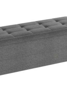 SONGMICS Banco de Almacenamiento, Baúl, Caja de Almacenamiento, Plegable, Carga de 300 kg, 120 L, 110 x 38 x 38 cm, Gris Oscuro MLSF77K - Gris Oscuro - Ver 6