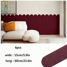 6片装柔软可重复使用自粘墙贴 - 经典设计，浅蓝色、黄色、深灰色乙烯基材质，适用于卧室和青少年房间 - 彩色 - 查看 21