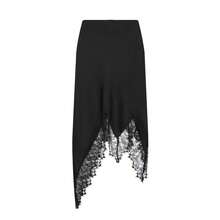 Vestido midi ajustado y asimétrico con parches de encaje, estilo europeo y americano, primavera/verano negro, de la marca DEEKA - Negro - Ver 3