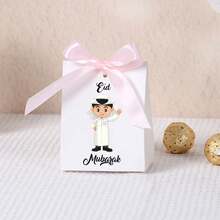 10pcs Eid Mubarak Paper Gift Box Cartoon Muslim Kid Pattern With Ribbon Bow Eid Al-Fitr Candy Chocolate Packaging Box For Festival Party - Eid Al-fitr Mini Standee - View 16
