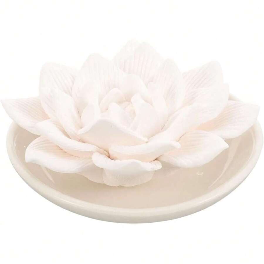 Difusor Pasivo De Aceite Esencial De Yeso con Diseño De Flor De Loto Aromatizador para Auto Dormitorio Y Baño con Fragancia Duradera,37762679 - Multicolor - Ver 1