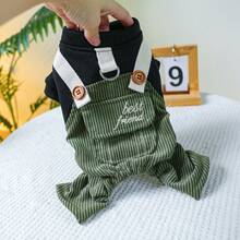 1pc Pet Clothes, Suitable For Cats And Small Dogs, Cute 4-Leg Bib Pants - Best Friend Bib Pants - Black - View 9