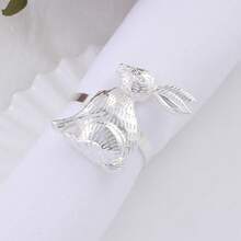 6pcs/12pcs Rabbit Napkin Rings, Gold Or Silver Color, Easter Holiday Table Decor, Hotel Easter Table Decoration - Multicolor - View 3
