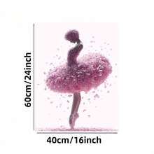 2D Flat, 1pc Framed Canvas Wall Art - Pink Floral Ballerina Dance Scene, Modern Classic Style 2D Flat  With Vibrant Colors, Indoor Home Decor For Living Room, Bedroom, Office, Cafe, Perfect Gift For Birthdays, Holidays, Parties, Cafe Decoration, Contemporary Artwork, Decorative Print, Party Decoration, Durable Artwork, Interior Designers, 2D Flat - Đã đóng khung - Xem 5