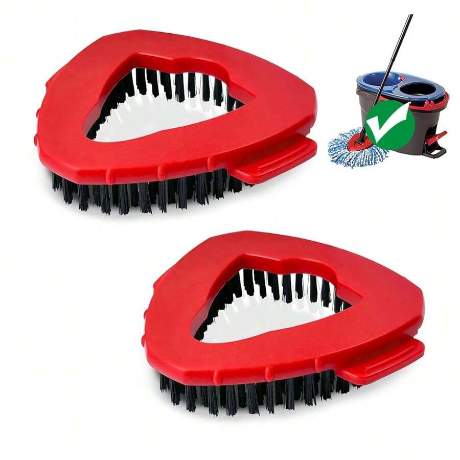 Oceda Scrubber Mop Head, Compatible With RinseClean 2-Tank System, 2 Pcs Scrub Brush, Floor Scrubber Hard Bristle Cleaning Brush For Bathroom, Kitchen, Tub, Floor And Tile - Đỏ - Xem 1