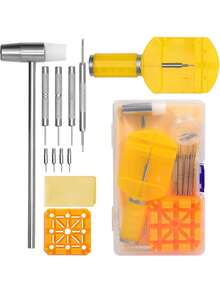 Kit Relojero Herramienta para Relojes Kit de Herramientas para Reparación de Relojes con Desmontador, Cortador y Ajustador de Correas,37852633 - Verde militar - Ver 2