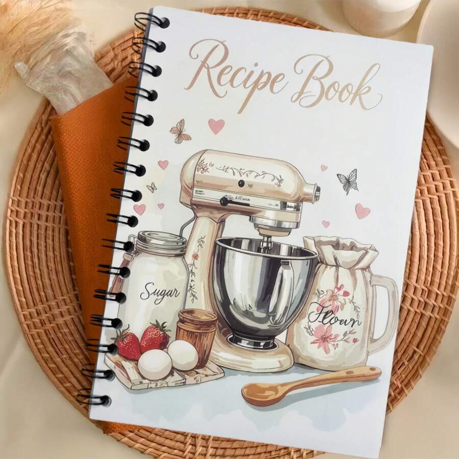 1pc Personalized Recipe Notebook - Handmade Spiral Notebook - Blank Recipe Book, For Organizing Your Home Recipes, Recipe Notebook Where You Can Write Down Your Own Recipes. - Multicolor - View 1